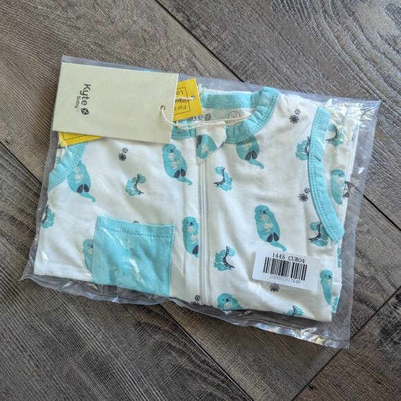 NWT Kyte Baby Bamboo Sleeveless Zippered Romper in Robin Cuddle Otter 12-18m - Picture 4 of 7